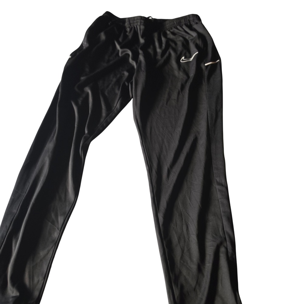 Nike Dri-FIT Mens Black Soccer Training Pants Zipper Pockets Size L 14311